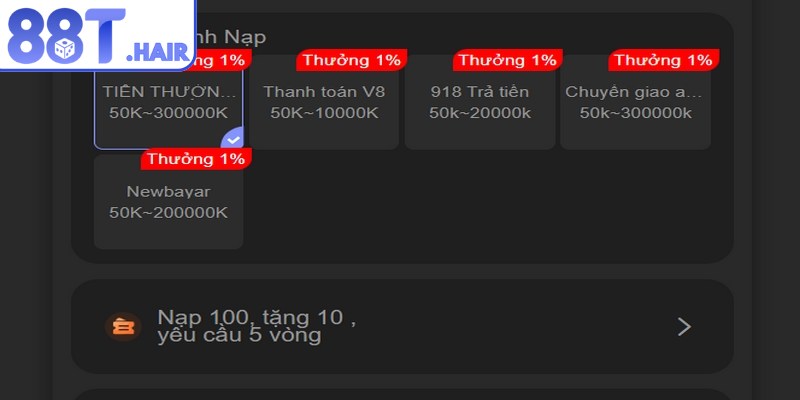 Hướng dẫn nạp tiền 88T cho người chơi mới 